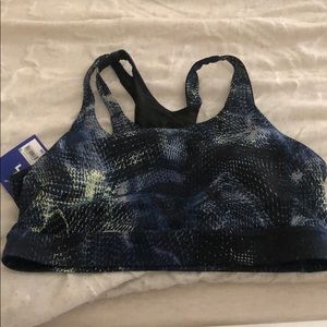 Stylish Blue and Black Sports Bra